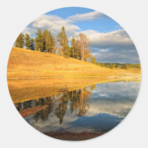 Landscape of Yellowstone Runder Aufkleber