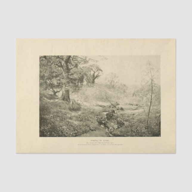 Landscape Spring Trees Ephemera Decoupage Seidenpapier (Vorderseite)