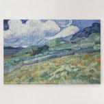 Landscape Vincent van Gogh Travel Painting Family<br><div class="desc">Custom, personalized, family kids vintage travel art lovers 1000 pieces jigsaw puzzle, featuring a beautiful masterpiece colorful detailed intricate vintage painting, oil on canvas, by Vincent van Gogh, featuring landscape from Saint-Rémy - a mountainous landscape behind Saint-Paul hospital, and your note / greetings in an elegant faux gold typography script....</div>