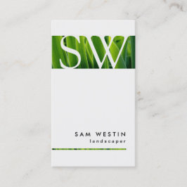Landscaper Bold Monogram Business Card Visitenkarte