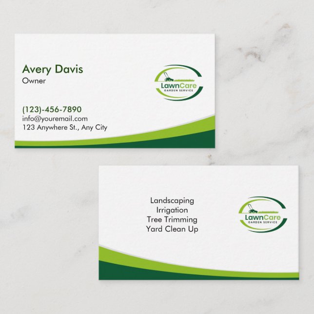 Landscaper für Lawn Care-Logos Visitenkarte (Vorne/Hinten)