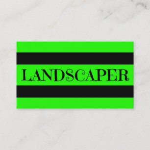 Landscaper Neon Green Business Card Visitenkarte