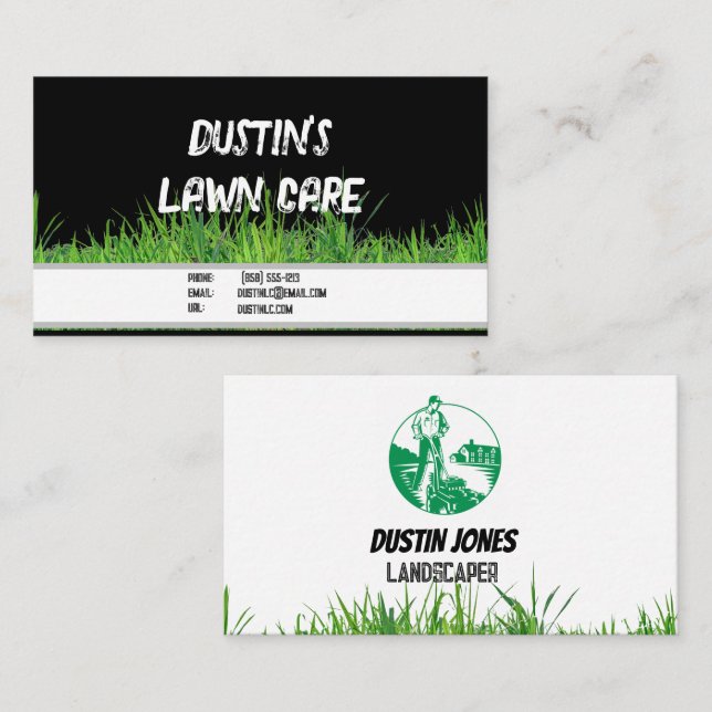 Landscaper-Visitenkarte für den Wäscheservice Visitenkarte (Vorne/Hinten)