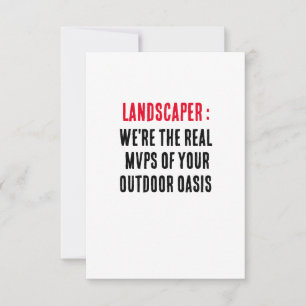 Landscaper Wir sind die echten MVPs Ihrer Outdoor- Dankeskarte