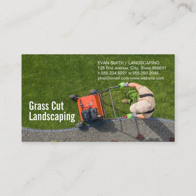 Landscapes schneiden Gras | Luftaufnahme Visitenkarte (Vorderseite)