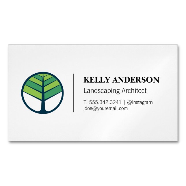 Landscaping Architect | Baumschneidemdienst Magnetische Visitenkarte (Vorderseite)