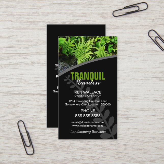 Landscaping Garden Business Card Visitenkarte (Vorderseite/Rückseite Beispiel)