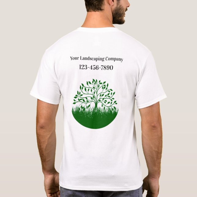 Landscaping Lawn Business Logos Arbeit Tee Shirts (Rückseite)
