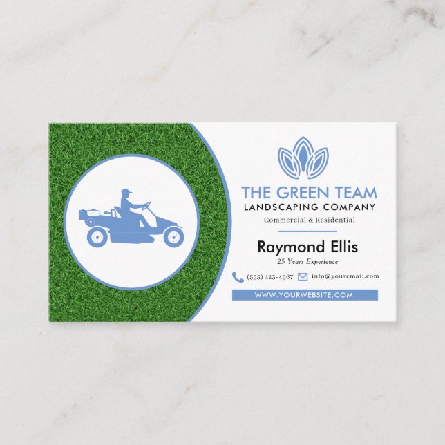 Landscaping Lawn Care Business Card Visitenkarte (Vorderseite)