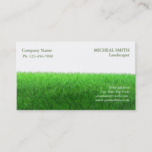 Landscaping Lawn Care Gardener Business Card Visitenkarte (Vorderseite)