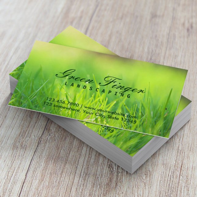 Landscaping & Lawn Care Green Finger Visitenkarte (Von Creator hochgeladen)