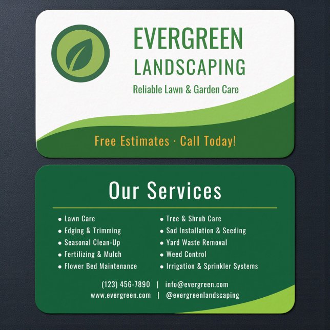 Landscaping Lawn Care Visitenkarte (Von Creator hochgeladen)