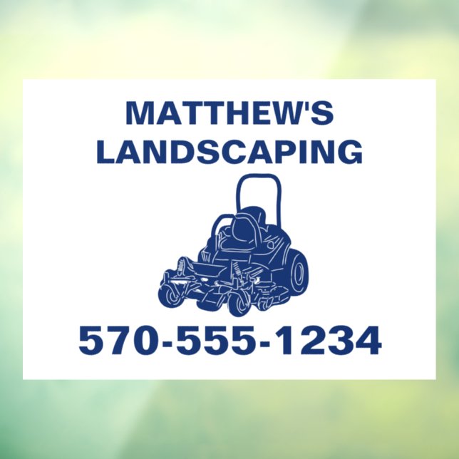 Landscaping Lawn Mowing Business Fensteraufkleber (Blatt 3)