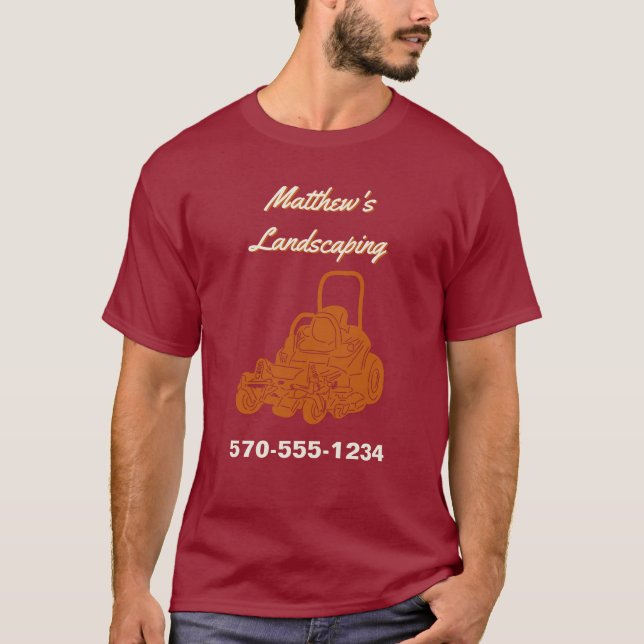 Landscaping Lawn Mowing Business Personalisiert T-Shirt (Vorderseite)