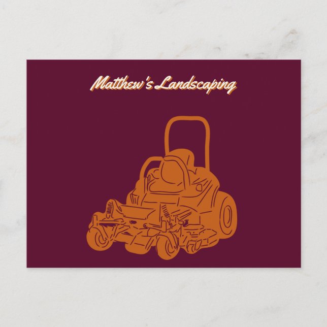 Landscaping Lawn Mowing Business Postkarte (Vorderseite)