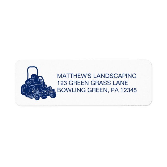 Landscaping Lawn Mowing Business Rücksendeadresse (Vorne)