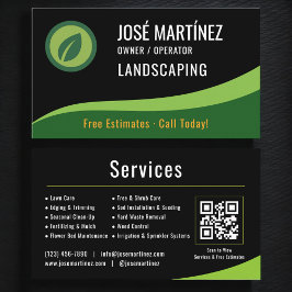 Landscaping Lawn Service QR Code Visitenkarte