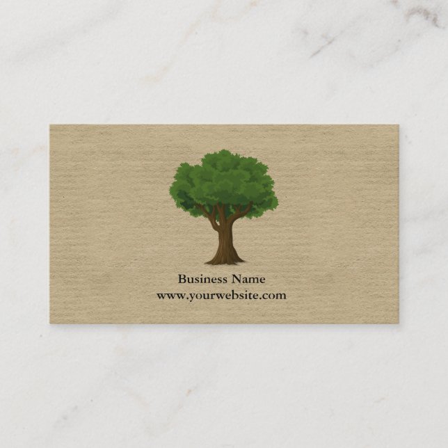 Landscaping Minimalistisch Green Tree Kraft (gedru Visitenkarte (Vorderseite)