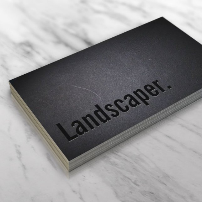 Landscaping Service Berufliche dunkle Textur Visitenkarte (Von Creator hochgeladen)