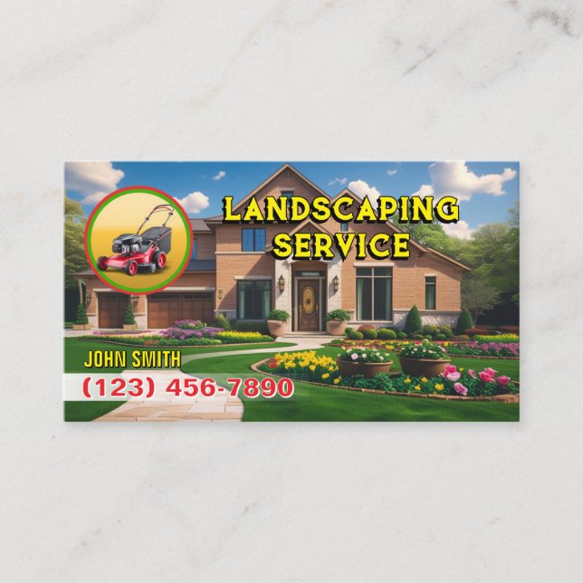 Landscaping Service Business Cards Visitenkarte (Vorderseite)