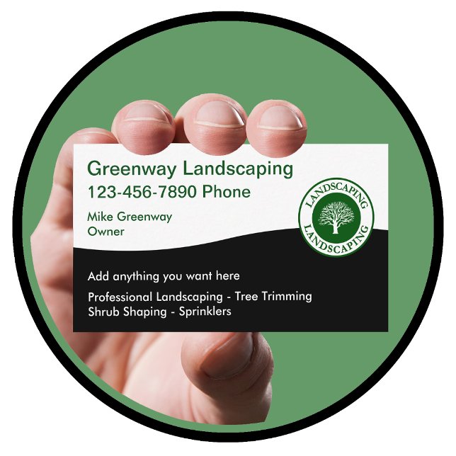 Landscaping Services Modern Business Cards  Visitenkarte (Von Creator hochgeladen)