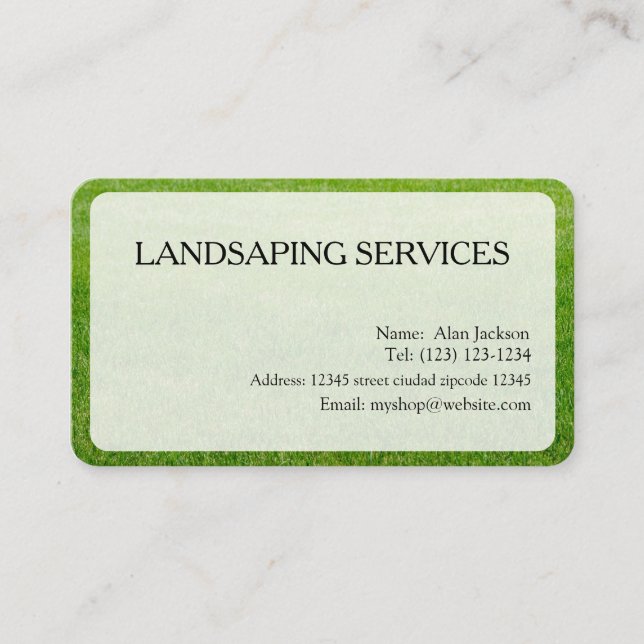 LANDSCAPING-SERVICES Visitenkarte editierbar (Vorderseite)