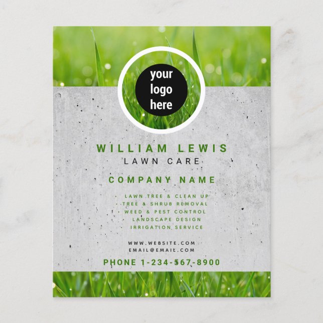 Landscaping von Lawn Care Simple Business-Logos Flyer (Vorne)