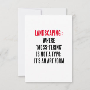 Landscaping Wohin 'moss tering' kein Tippfehler is Dankeskarte