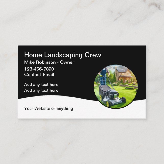 Landscaping Zuhause Services Business Cards Visitenkarte (Vorderseite)