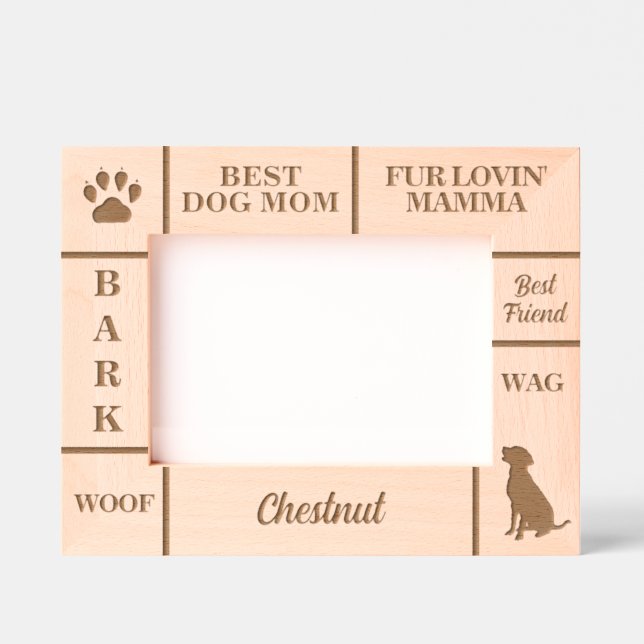 Landschaft 7x5 BESTE Hunde MAMA je Individuelle Na Geätzte Rahmen (Vorderseite)