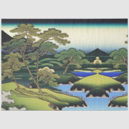 Landschaft Asiatische Wasserszene mit Bäumen Decou Seidenpapier
