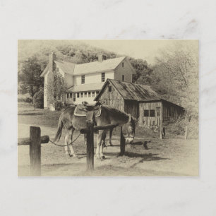 Landschaft auf einer Farm-Postkarte Postkarte