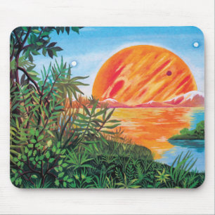 Landschaft auf Europa - Sci-Fi-Jupiter-Mond-Gemäld Mousepad