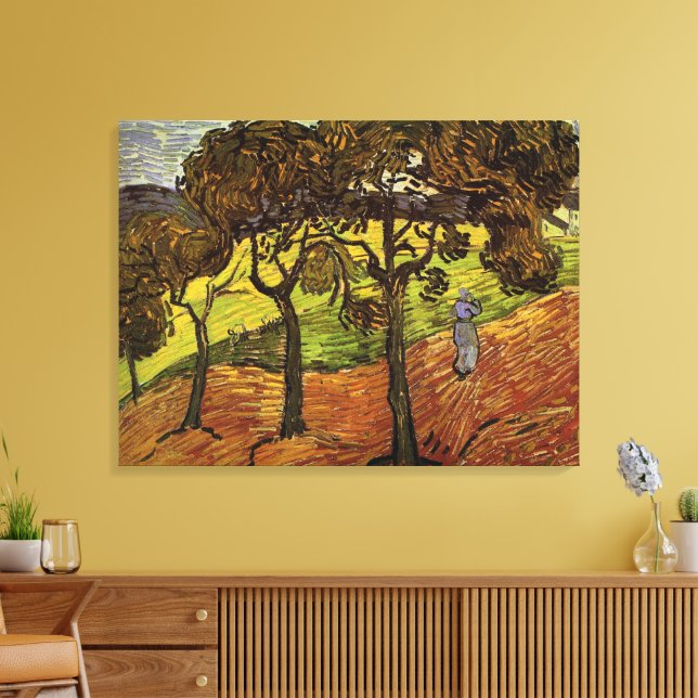 Landschaft, Bäume und Figuren von Vincent van Gogh Leinwanddruck (Insitu (Wohnzimmer))