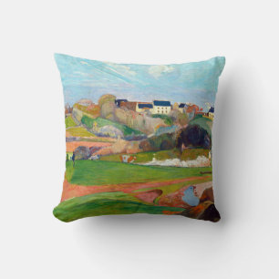 Landschaft bei Pouldu Gemälde von Paul Gauguin Kissen