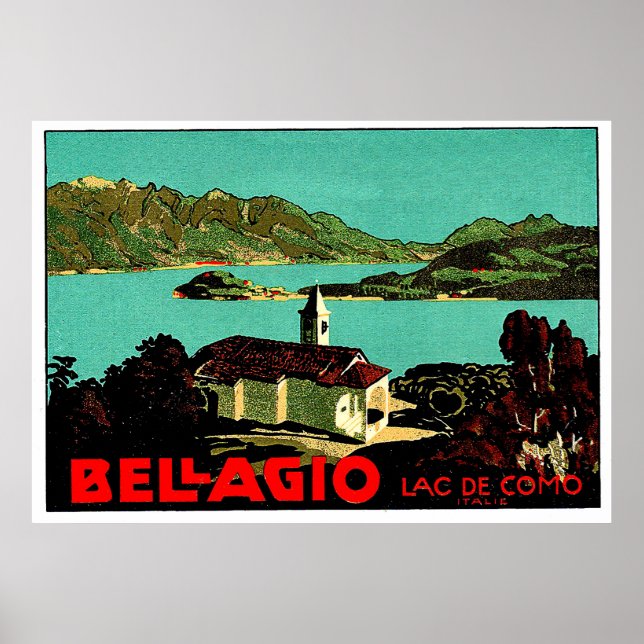 Landschaft Bellagio, Comer See, Lombardei, Italien Poster (Vorne)