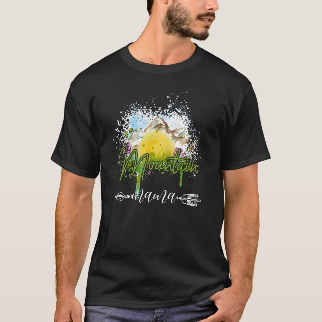 Landschaft Berg Mama Wandern Mama Blume Mütter T-Shirt (Vorderseite)