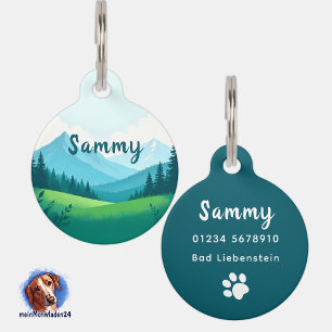 Landschaft Berge personalisierbare Hundemarke Haustiermarke