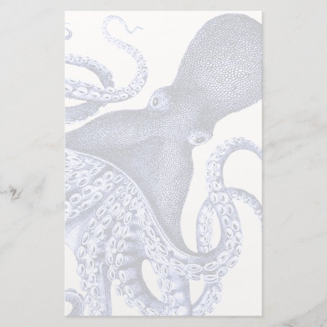Landschaft Blauer Kraken Briefpapier (Vorderseite)
