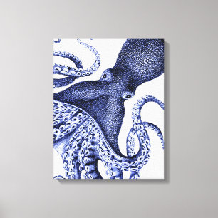 Landschaft Blauer Kraken Leinwanddruck