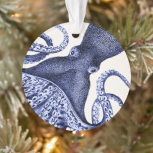 Landschaft Blauer Kraken Ornament