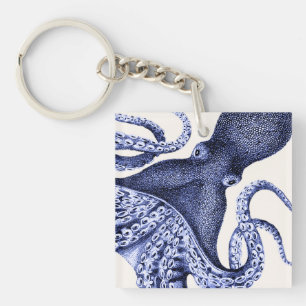 Landschaft Blauer Kraken Schlüsselanhänger