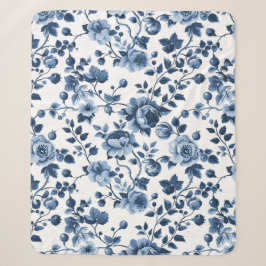Landschaft Blaues Blumenmuster Sherpadecke