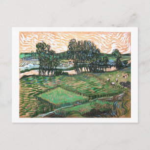 Landschaft, Brücke über die Oise, Vincent van Gogh Postkarte