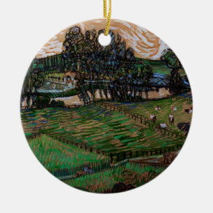Landschaft, Brücke über die Oise von Vincent van G Keramikornament