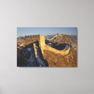 Landschaft der Chinesischen Mauer bei Sonnenunterg Leinwanddruck