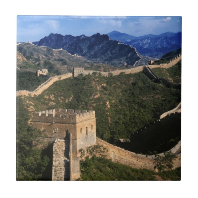 Landschaft der Großen Mauer, Jinshanling, China Fliese (Vorderseite)