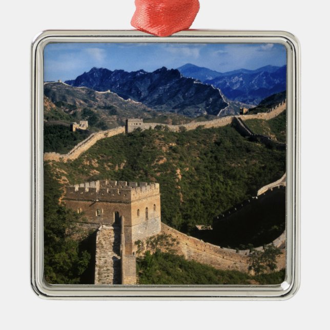 Landschaft der Großen Mauer, Jinshanling, China Ornament Aus Metall (Vorne)