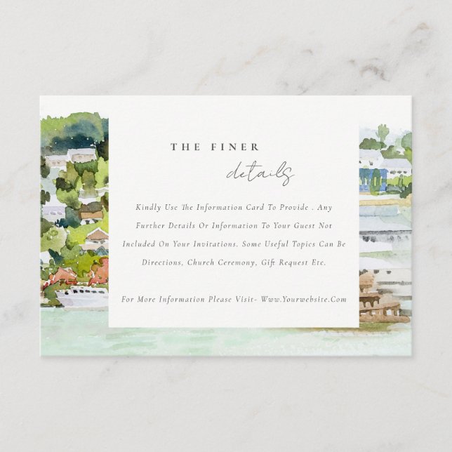 Landschaft der Kreuzfahrtschiffe Hochzeiten Detail Begleitkarte (Vorderseite)