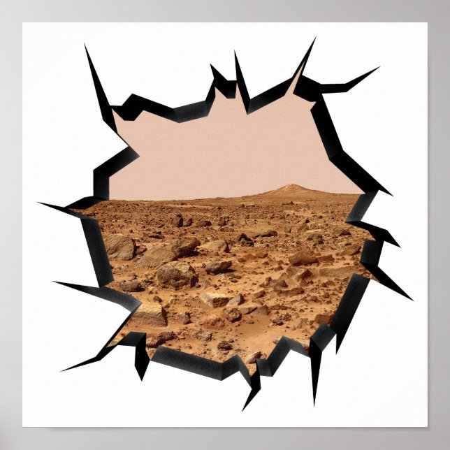 Landschaft der NASA Mars Zwillingsspitzen 3D-Wanda Poster (Vorne)